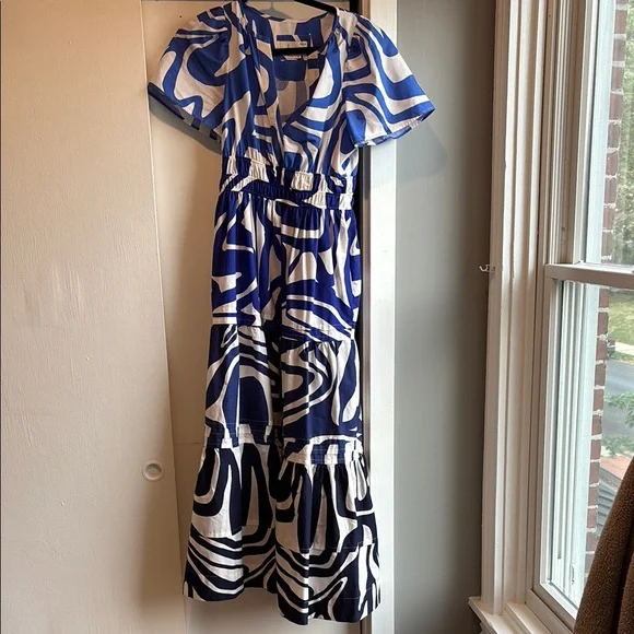 Anthropologie | Dresses | Anthropologie Somerset Maxi Dress In Blue Swirl |  Poshmark